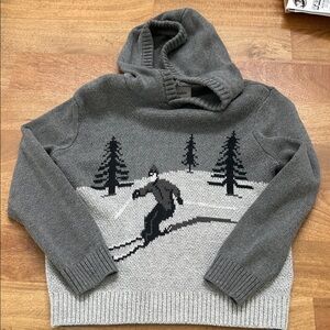 Abercrombie & Fitch Gray Hoodie with Snowboard Graphic